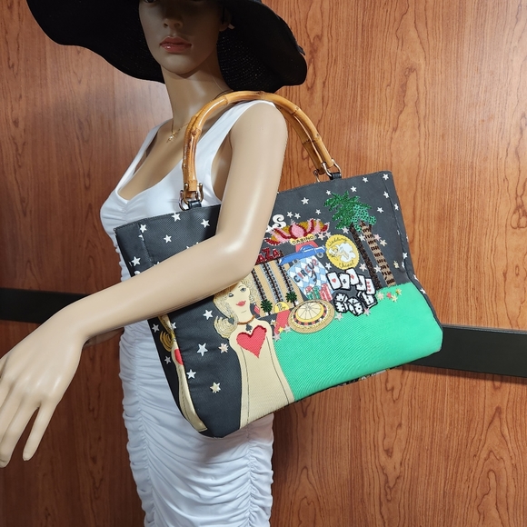 LAS VEGAS BAMBOO HANDLE TOTE - Picture 10 of 14
